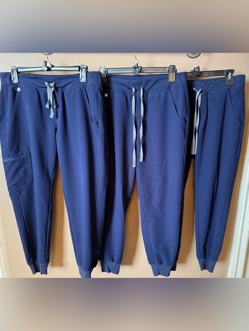 Lot of 3 Navy Blue MP Figs Zamora Scrub Pants Joggers $65.